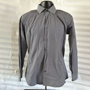 Bertigo Men's Black Purple Floral Long Sleeve Shirt Casual Slim Fit S